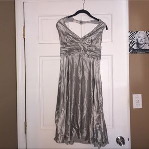 Silver Embellished Halter Dress
